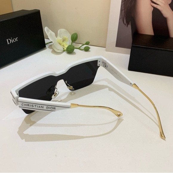Dior White Shield Sunglasses with Silver Lenses